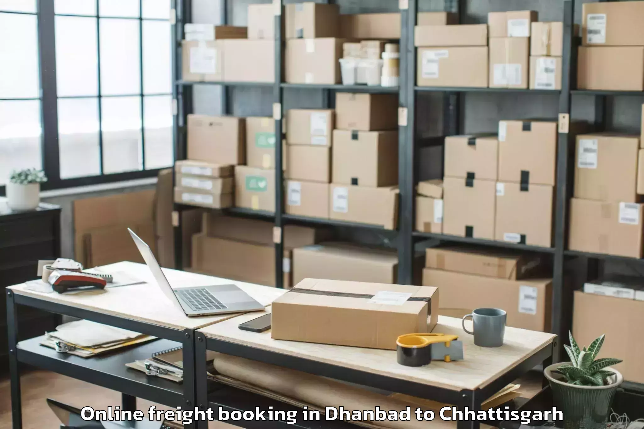 Dhanbad to Iit Bhilai Online Freight Booking